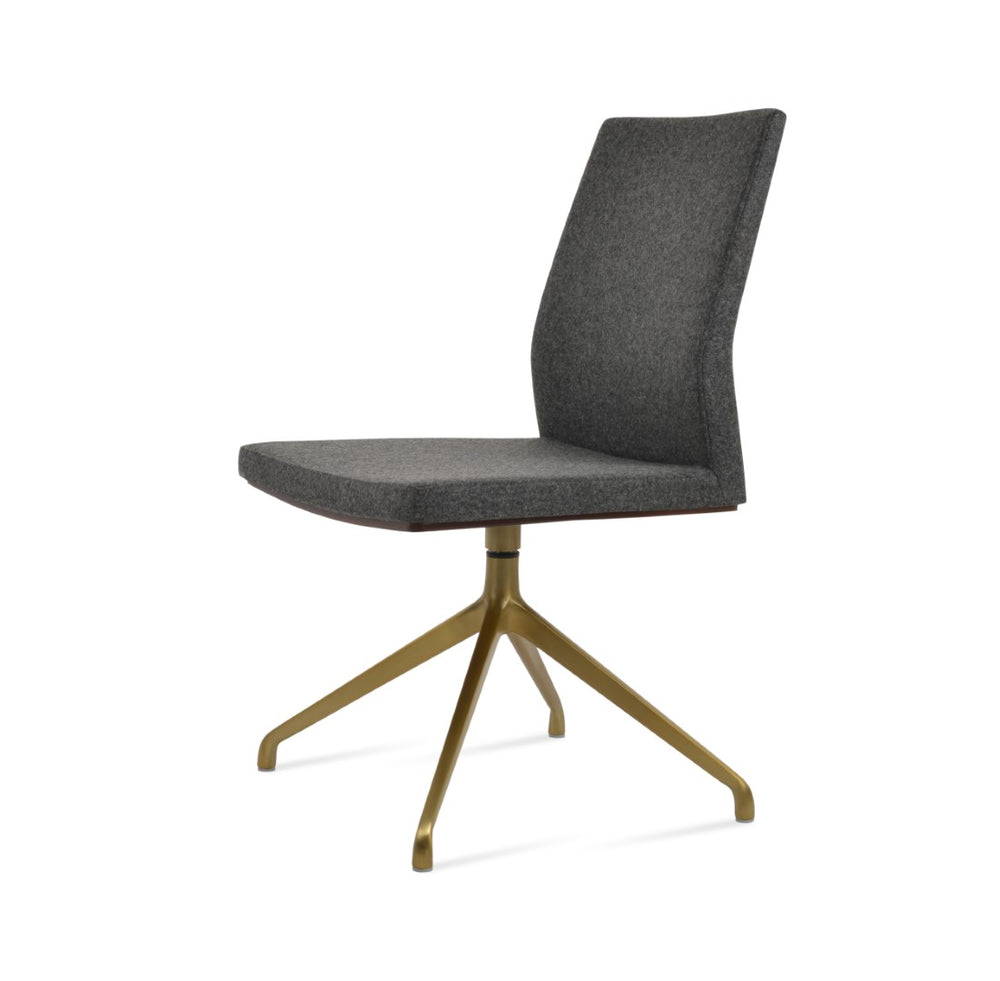 Soho Concept Pasha Spider Swivel Dining Chair In Dark Grey Camira Blazer Wool With 10-year Guarantee & Brass Accents Brass,Dark Grey  Soho-concept-dining-chair-04891