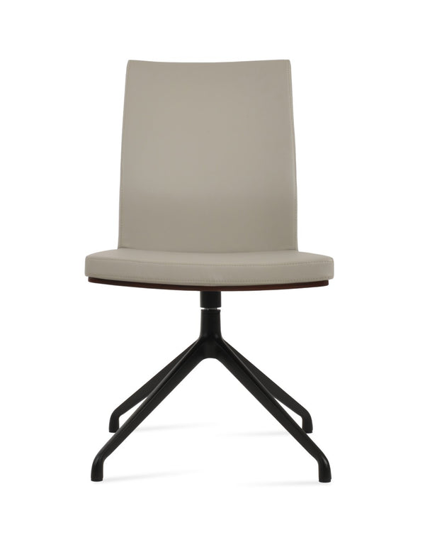 Soho Concept Pasha Stylish Spider Swivel Dining Chair With 2-year Guarantee In Soft Black & Light Grey Leatherette Black,Light Grey  Soho-concept-dining-chair-04890
