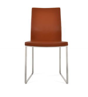 Soho Concept Pasha Sled Dining Chair In Soft Cream - Stylish Leatherette Design With 2-year Guarantee Included! Cinnamon  Soho-concept-dining-chair-04850