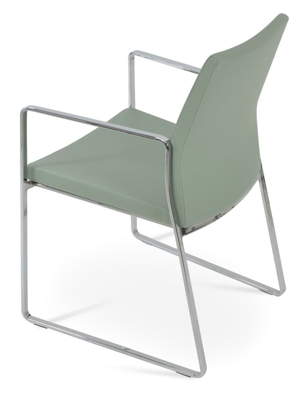 Soho Concept Pasha Sled Armchair - Premium Upholstered Dining Chair With Sleek Base & 10-year Guarantee, Modern Design Chrome  Soho-concept-dining-chair-04835