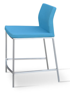 Soho Concept Pasha Stylish Metal Barstools & Counterstools | Camira Era Fabric, 10-year Guarantee, 300 Lbs Capacity Turquoise  Soho-concept-dining-chair-09081
