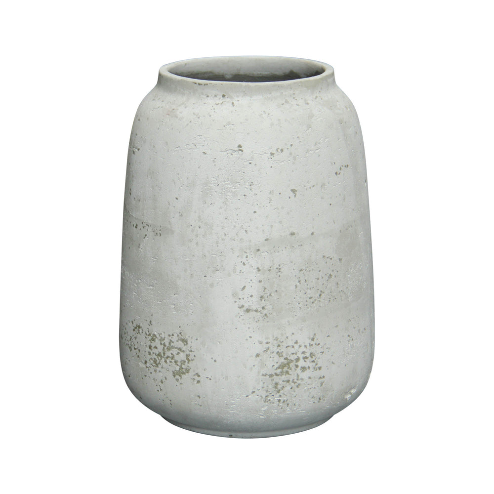 Lh Imports Taxco Large Vase - Elegant Antique Style For Home Decor, Perfect For Enhancing Any Space's Beauty White Antique White Ro,Cement Pat034l-aw
