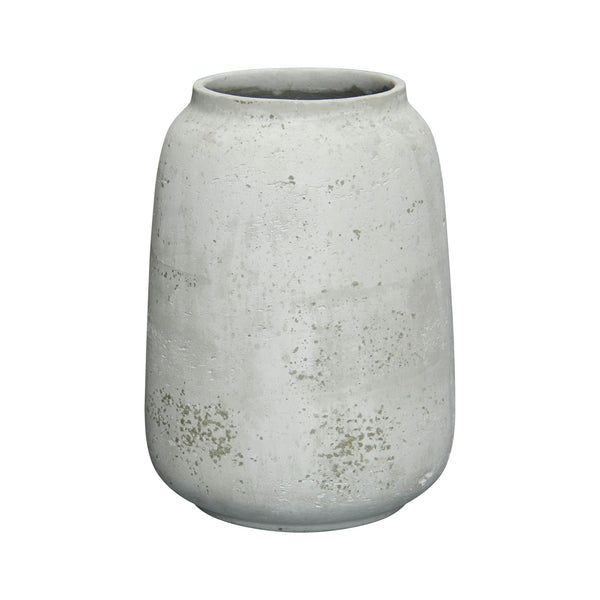 Lh Imports Taxco Large Vase - Elegant Antique Style For Home Decor, Perfect For Enhancing Any Space's Beauty White Antique White Ro,Cement Pat034l-aw