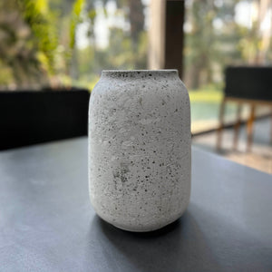 Lh Imports Taxco Large Vase - Elegant Antique Style For Home Decor, Perfect For Enhancing Any Space's Beauty White Antique White Ro,Cement Pat034l-aw