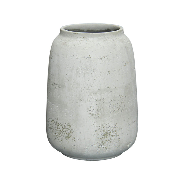 Lh Imports Taxco Large Vase - Elegant Antique Style For Home Decor, Perfect For Enhancing Any Space's Beauty White Antique White Ro,Cement Pat034m-aw