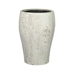 Lh Imports Uxmal Large Pot - Elegant Antique Design To Elevate Your Home Decor And Enhance Any Space White Oyster Concrete Pat036l-aw