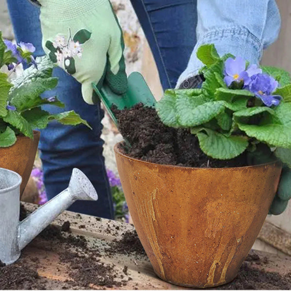 Lh Imports Rustic Conical Bowl - Charming Limestone Decor For Home Beautification And Elegant Style Brown Limestone Pat037-co