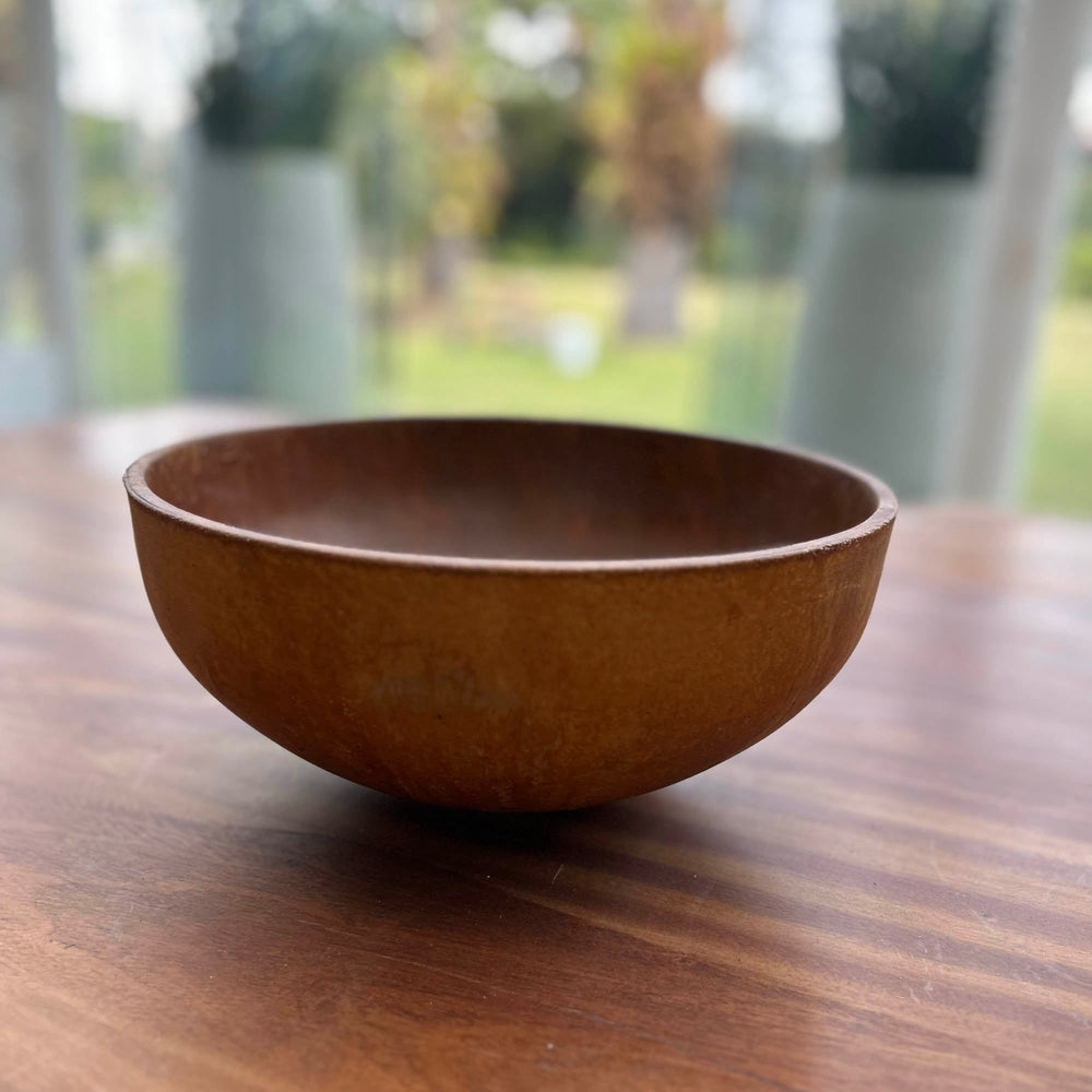 Lh Imports Rustic Tapered Bowl - Corten Finish, Stunning Limestone Craftsmanship For Elegant Home Décor Brown Limestone Pat041-co