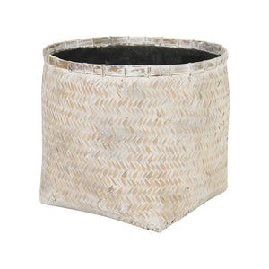 Lh Imports Bamboo Indoor Basket Pot – Stylish Home Decor Accent For Elegant Plant Display And Organization Beige Bamboo,Concrete Pat043-ww