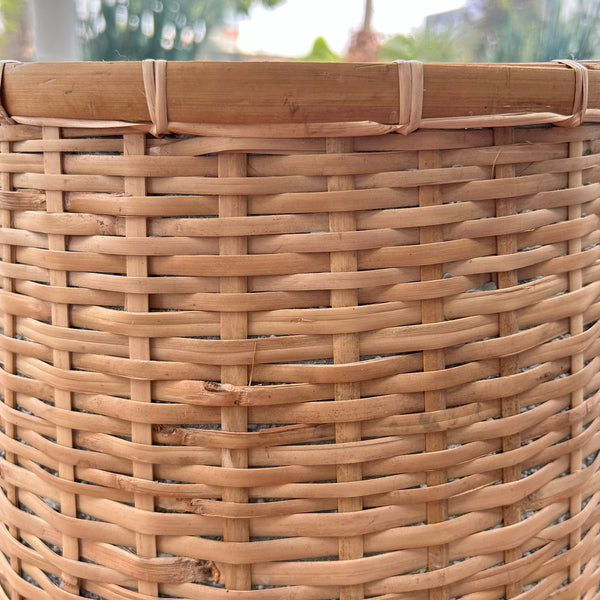 Lh Imports Bamboo Indoor Basket Pot - Natural Elegance For Your Home Décor, Perfect For Plant Lovers & Style Brown Bamboo,Concrete Pat046-n