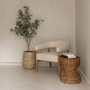 Lh Imports Bamboo Indoor Basket Pot - Natural Elegance For Your Home Décor, Perfect For Plant Lovers & Style Brown Bamboo,Concrete Pat046-n