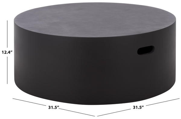 Georgia Round Coffee Table Low-Profile 31.5" Durable Polyfiber Modern Centerpiece For Living Rooms
