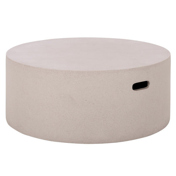 Georgia Round Coffee Table Low-Profile 31.5" Durable Polyfiber Modern Centerpiece For Living Rooms