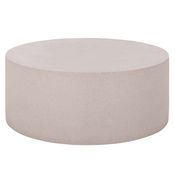 Georgia Round Coffee Table Low-Profile 31.5" Durable Polyfiber Modern Centerpiece For Living Rooms