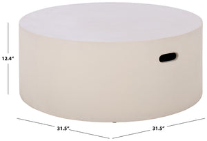Georgia Round Coffee Table Low-Profile 31.5" Durable Polyfiber Modern Centerpiece For Living Rooms