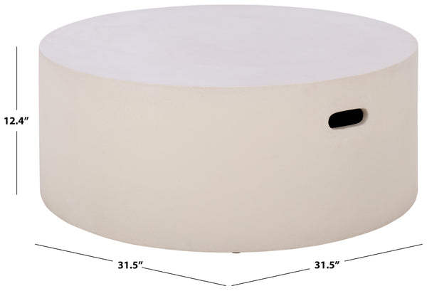 Georgia Round Coffee Table Low-Profile 31.5" Durable Polyfiber Modern Centerpiece For Living Rooms