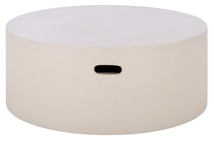 Georgia Round Coffee Table Low-Profile 31.5" Durable Polyfiber Modern Centerpiece For Living Rooms