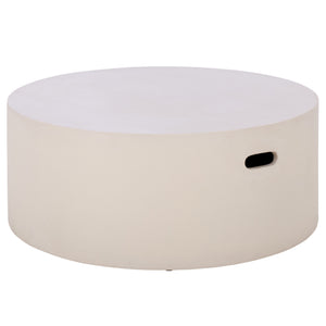 Georgia Round Coffee Table Low-Profile 31.5" Durable Polyfiber Modern Centerpiece For Living Rooms