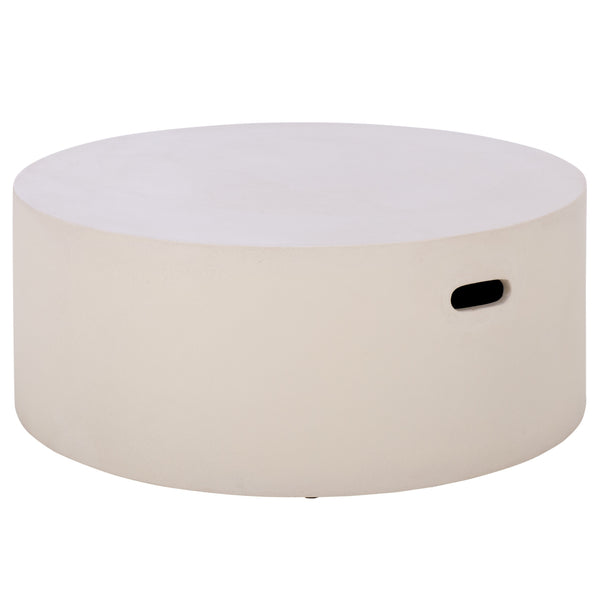 Georgia Round Coffee Table Low-Profile 31.5" Durable Polyfiber Modern Centerpiece For Living Rooms