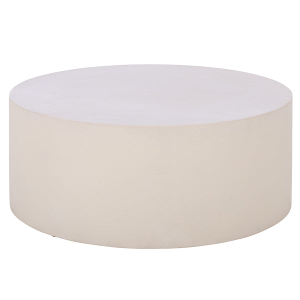 Georgia Round Coffee Table Low-Profile 31.5" Durable Polyfiber Modern Centerpiece For Living Rooms