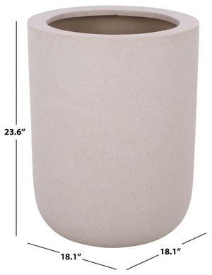 Ethan Sleek Tall Fiberstone Planter With Matte Finish, Weather-Resistant Tapered Pot For Year-Round Use
