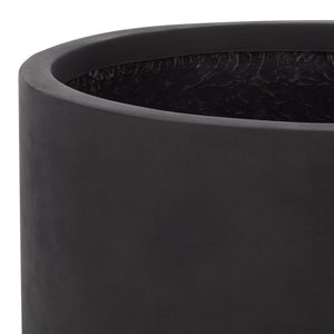 Ethan Low Wide Planter Pot - Sleek Fiberstone Construction, Weather-Resistant Modern Planter For Patios