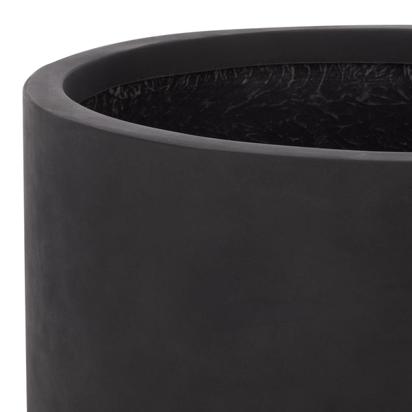Ethan Low Wide Planter Pot - Sleek Fiberstone Construction, Weather-Resistant Modern Planter For Patios