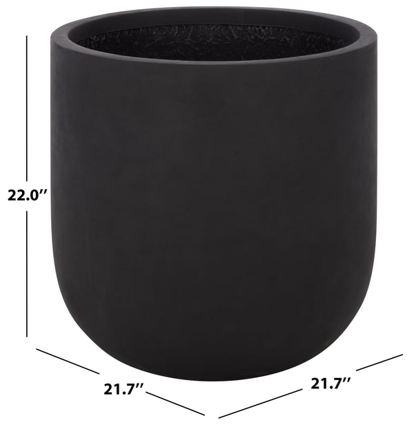Ethan Low Wide Planter Pot - Sleek Fiberstone Construction, Weather-Resistant Modern Planter For Patios