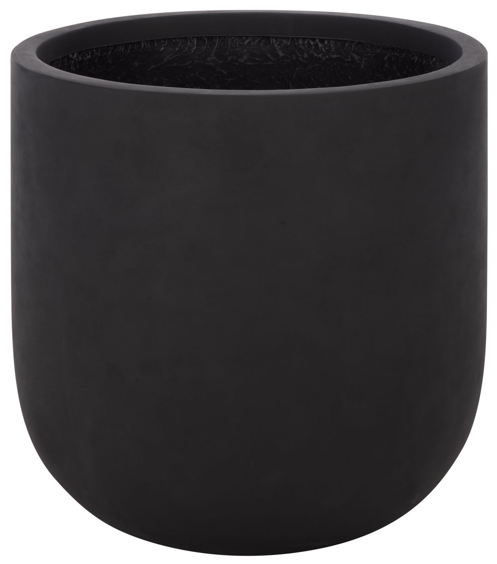 Ethan Low Wide Planter Pot - Sleek Fiberstone Construction, Weather-Resistant Modern Planter For Patios