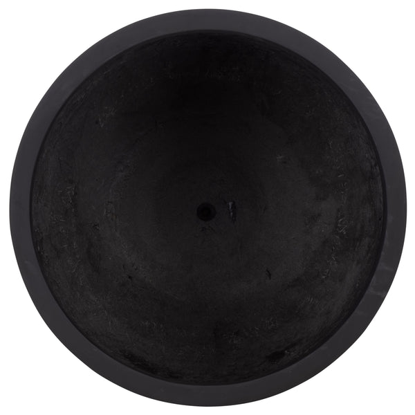 Ethan Low Wide Planter Pot - Sleek Fiberstone Construction, Weather-Resistant Modern Planter For Patios