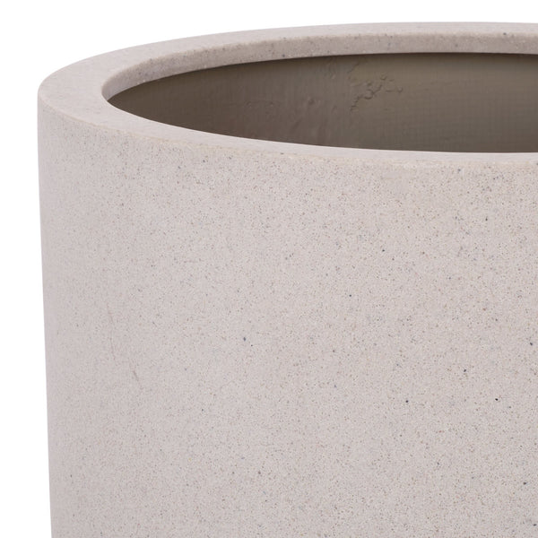Ethan Low Wide Planter Pot - Sleek Fiberstone Construction, Weather-Resistant Modern Planter For Patios
