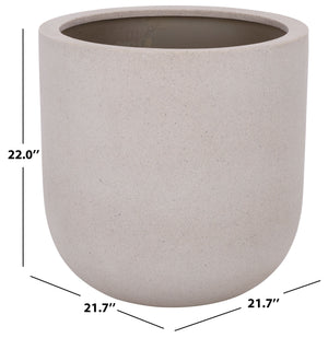 Ethan Low Wide Planter Pot - Sleek Fiberstone Construction, Weather-Resistant Modern Planter For Patios