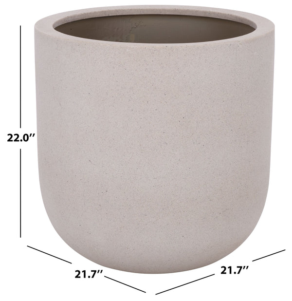Ethan Low Wide Planter Pot - Sleek Fiberstone Construction, Weather-Resistant Modern Planter For Patios