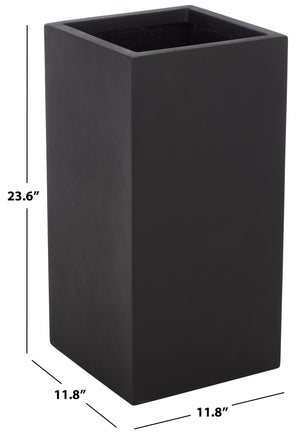 Marcy Pedestal Planter With Tall Sculptural Profile, Fiberstone Durability, Uv & Frost Resistant (24")