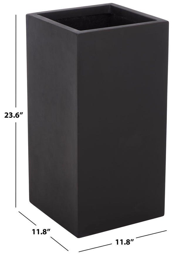 Marcy Pedestal Planter With Tall Sculptural Profile, Fiberstone Durability, Uv & Frost Resistant (24")