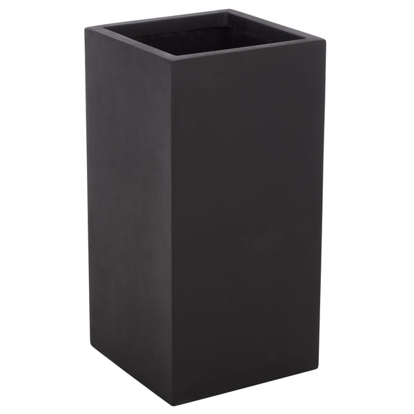 Marcy Pedestal Planter With Tall Sculptural Profile, Fiberstone Durability, Uv & Frost Resistant (24")