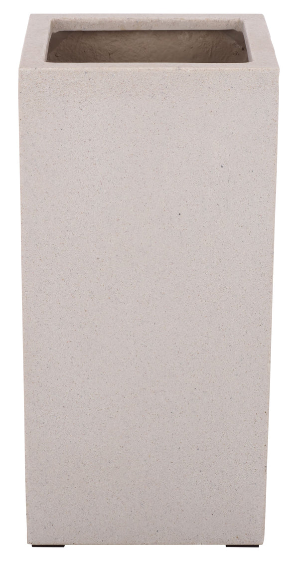 Marcy Pedestal Planter With Tall Sculptural Profile, Fiberstone Durability, Uv & Frost Resistant (24")