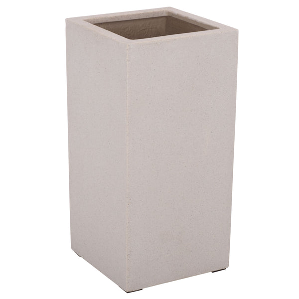 Marcy Pedestal Planter With Tall Sculptural Profile, Fiberstone Durability, Uv & Frost Resistant (24")