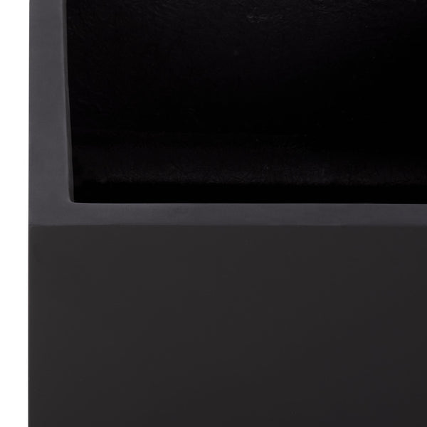 Marcy Low Wide Planter - Contemporary Fiberstone Planter With Matte Finish, Weather-Resistant Elegance