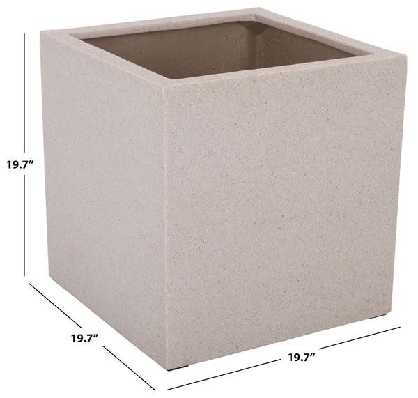 Marcy Low Wide Planter - Contemporary Fiberstone Planter With Matte Finish, Weather-Resistant Elegance