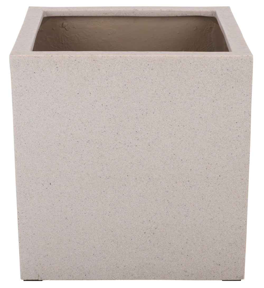 Marcy Low Wide Planter - Contemporary Fiberstone Planter With Matte Finish, Weather-Resistant Elegance