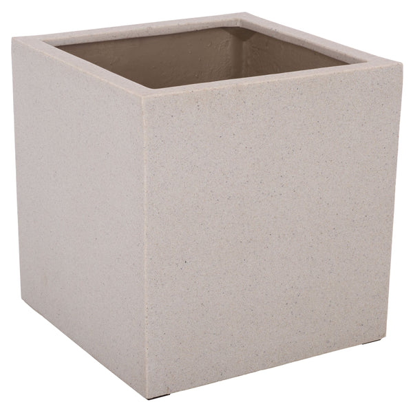 Marcy Low Wide Planter - Contemporary Fiberstone Planter With Matte Finish, Weather-Resistant Elegance