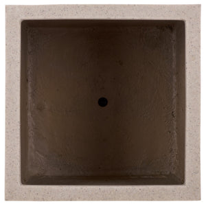 Marcy Low Wide Planter - Contemporary Fiberstone Planter With Matte Finish, Weather-Resistant Elegance