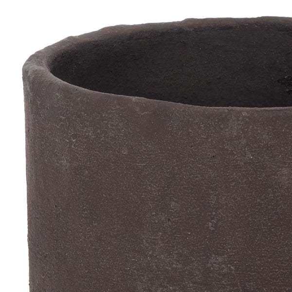 Cana Cement-Bamboo Planter Pot With Textured Artisanal Finish, Durable Indoor-Outdoor Accent (17.3")