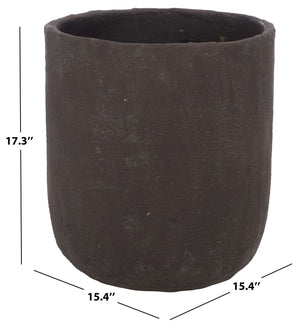 Cana Cement-Bamboo Planter Pot With Textured Artisanal Finish, Durable Indoor-Outdoor Accent (17.3")