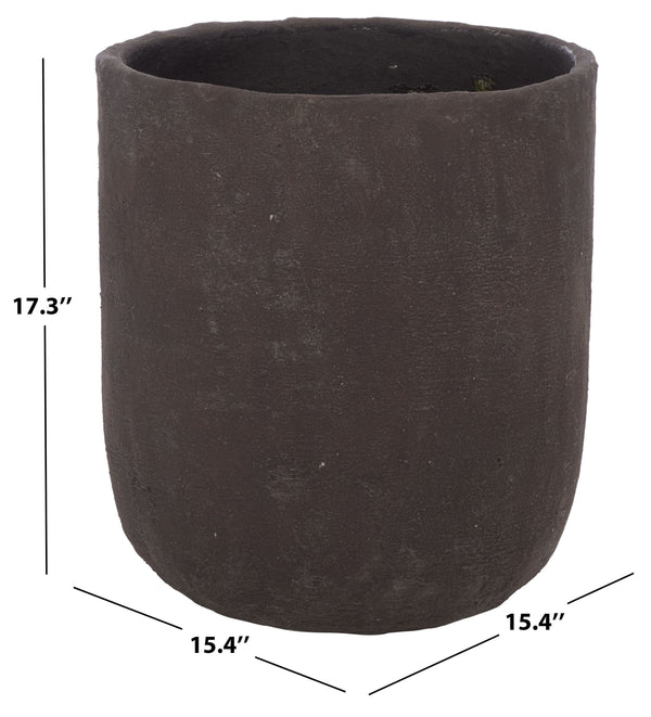 Cana Cement-Bamboo Planter Pot With Textured Artisanal Finish, Durable Indoor-Outdoor Accent (17.3")