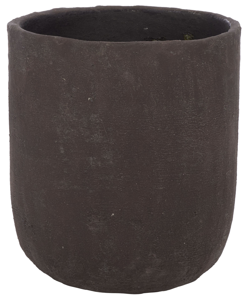 Cana Cement-Bamboo Planter Pot With Textured Artisanal Finish, Durable Indoor-Outdoor Accent (17.3")