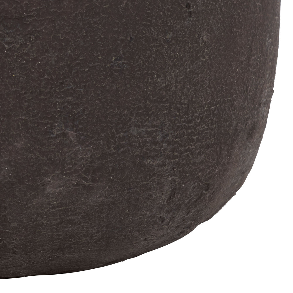 Cana Cement-Bamboo Planter Pot With Textured Artisanal Finish, Durable Indoor-Outdoor Accent (17.3")