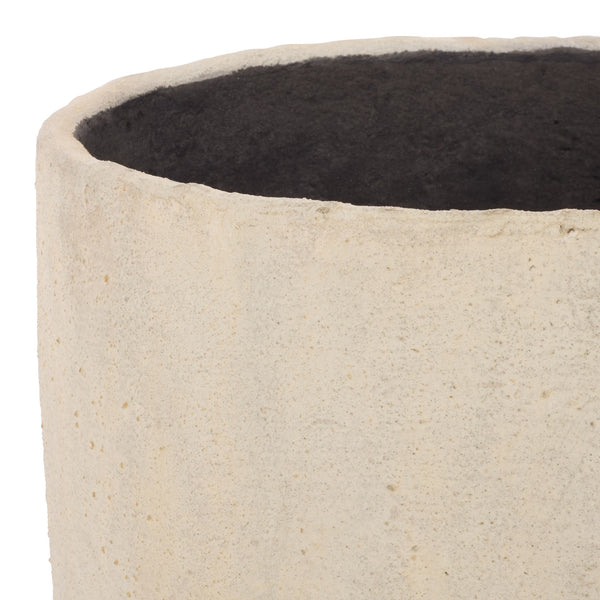 Cana Cement-Bamboo Planter Pot With Textured Artisanal Finish, Durable Indoor-Outdoor Accent (17.3")