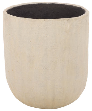 Cana Cement-Bamboo Planter Pot With Textured Artisanal Finish, Durable Indoor-Outdoor Accent (17.3")